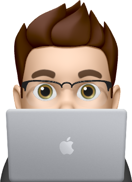 Memoji of myself peaking out behind a laptop screen