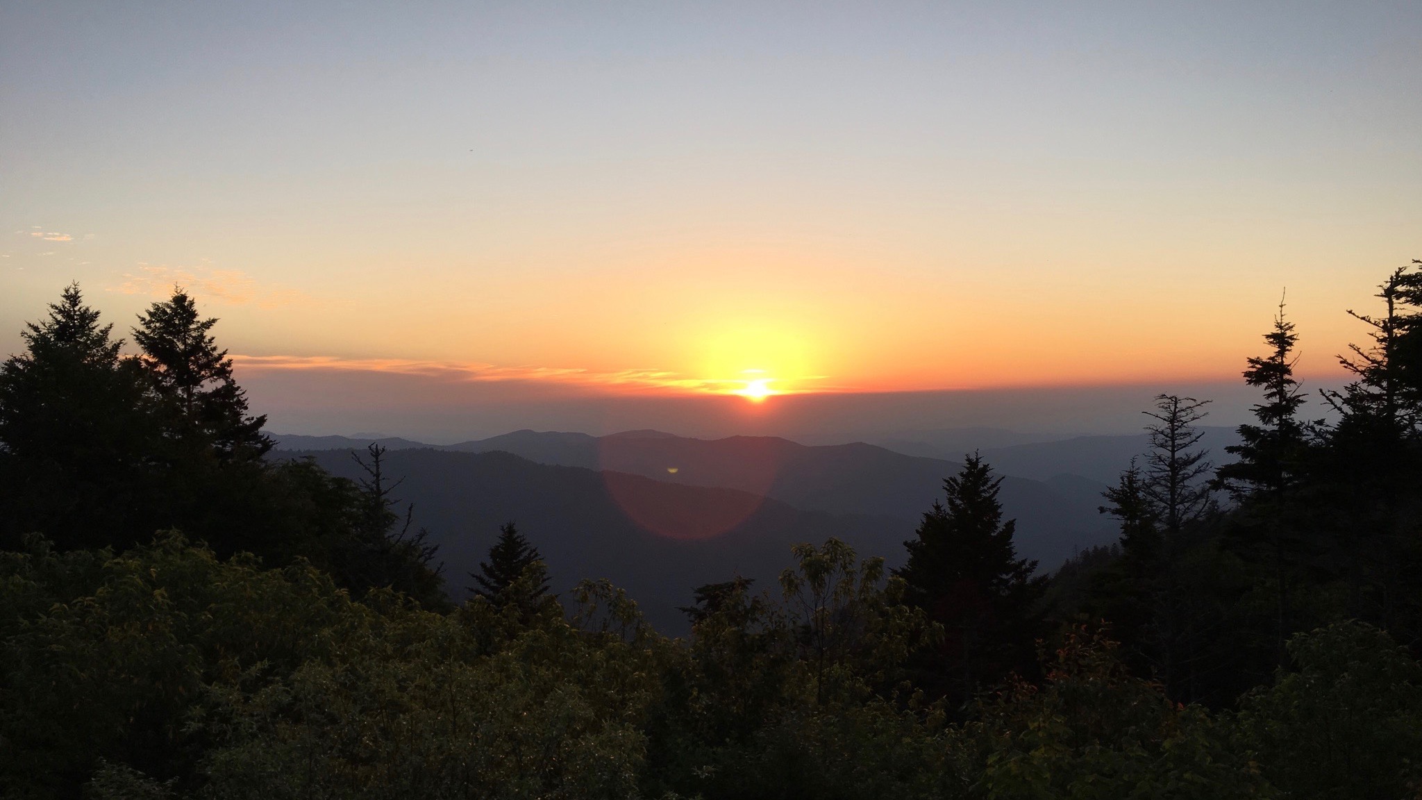 Smoky Mountains National Park - Photo of a sunset during one of our hikes